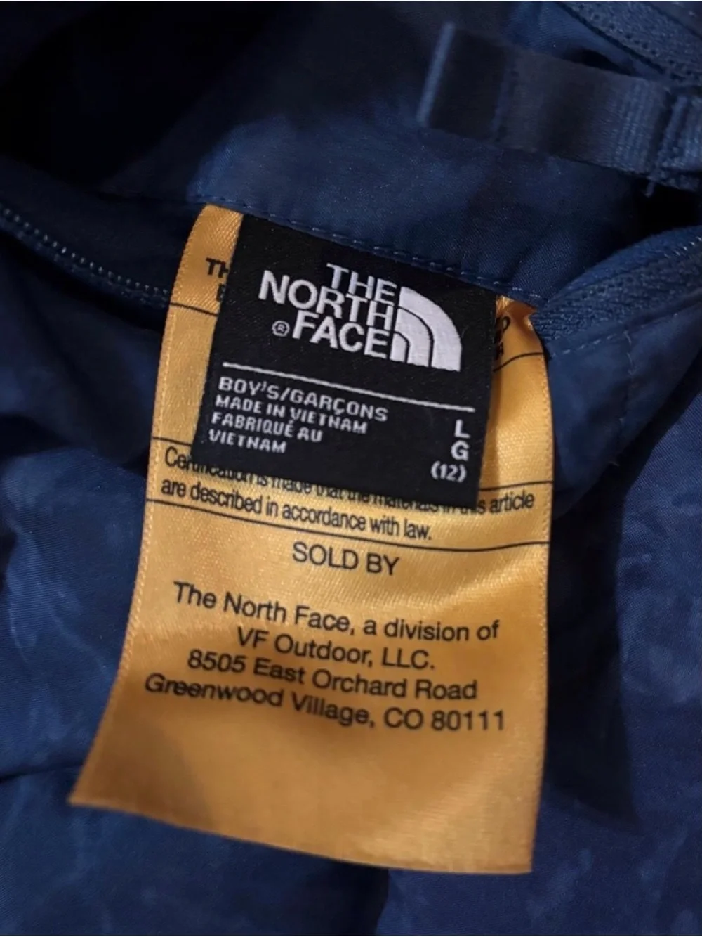 The North Face Navy Blue Jacket Youth Large
